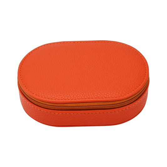 Leah Oval Travel Jewelry Case - Orange