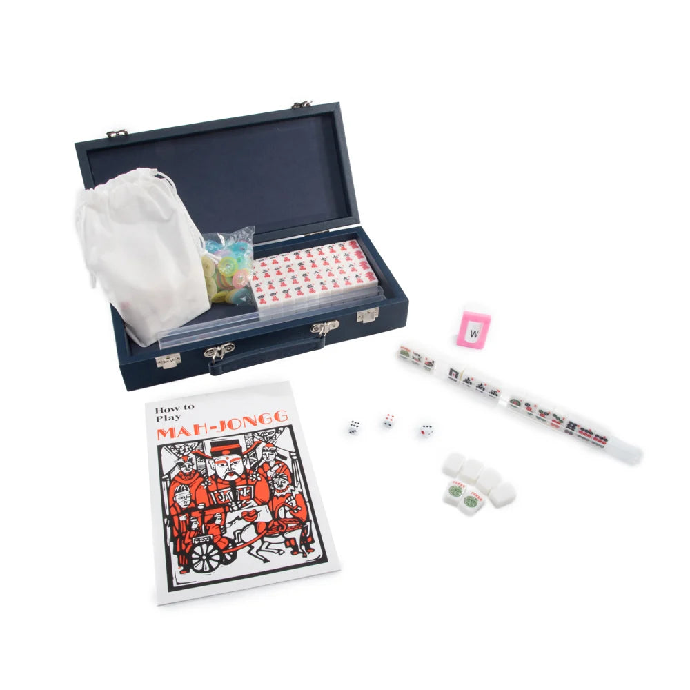 Mini Travel Mahjong Set - Navy