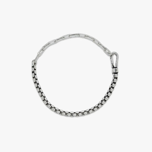 Carabiner Clasp Chain Bracelet - Silver