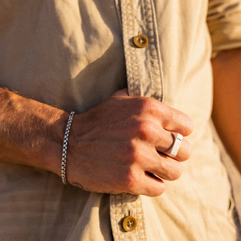 Carabiner Clasp Chain Bracelet - Silver