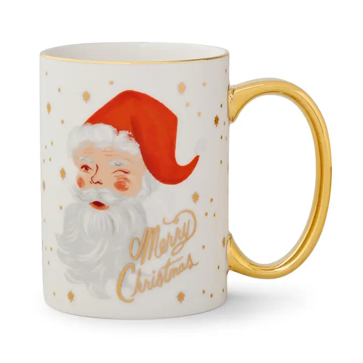 Winking Santa Claus Porcelain Mug