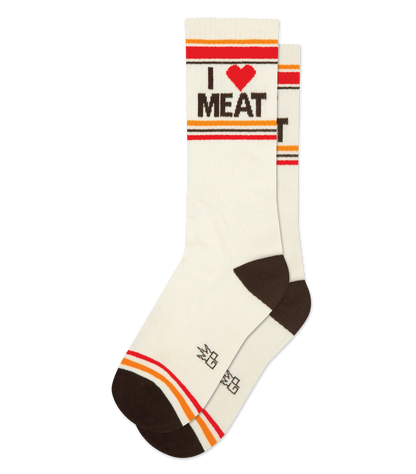 I Heart Meat Gym Crew Socks
