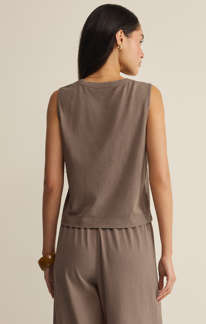 Sloane Jersey Muscle Tank - Perfectly Taupe