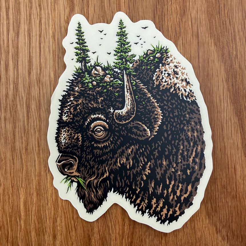 Tree Horn - Vinyl Bison Nature Sticker 4"