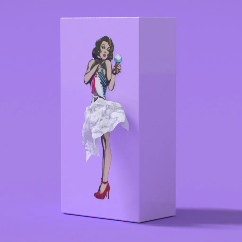 Flying Skirt Tissue Box - Purple