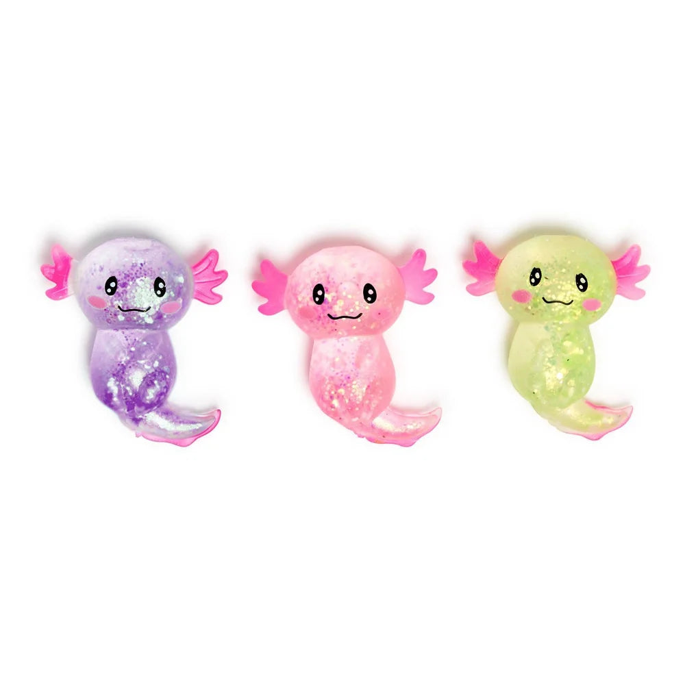 Squishy Glitter Axolotl Toy