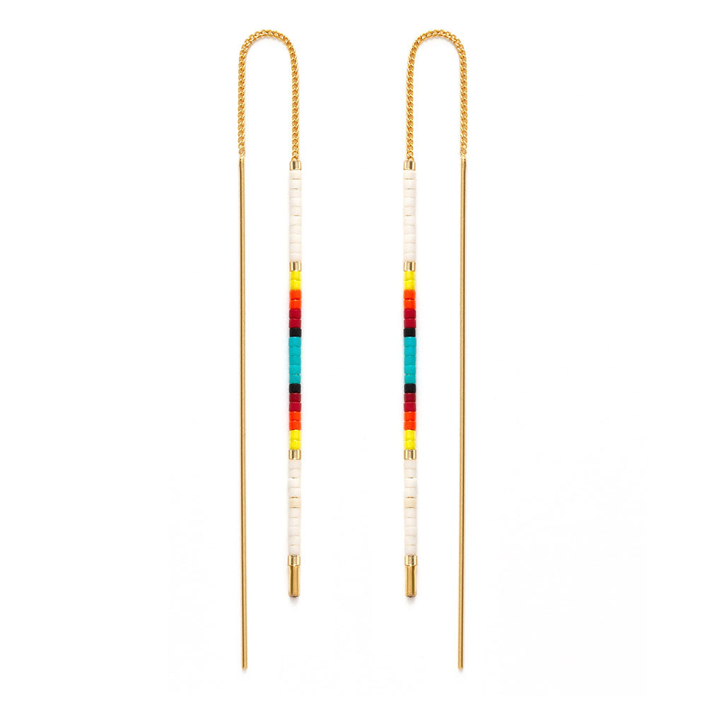 Miyuki Seed Bead Threader Earrings - New Mexico