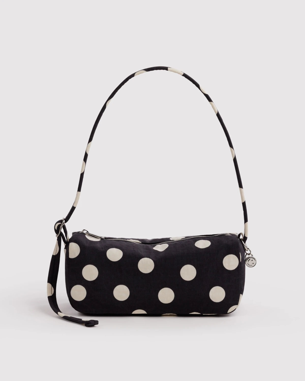 Nylon Loaf Bag - Black & Cream Polka Dot