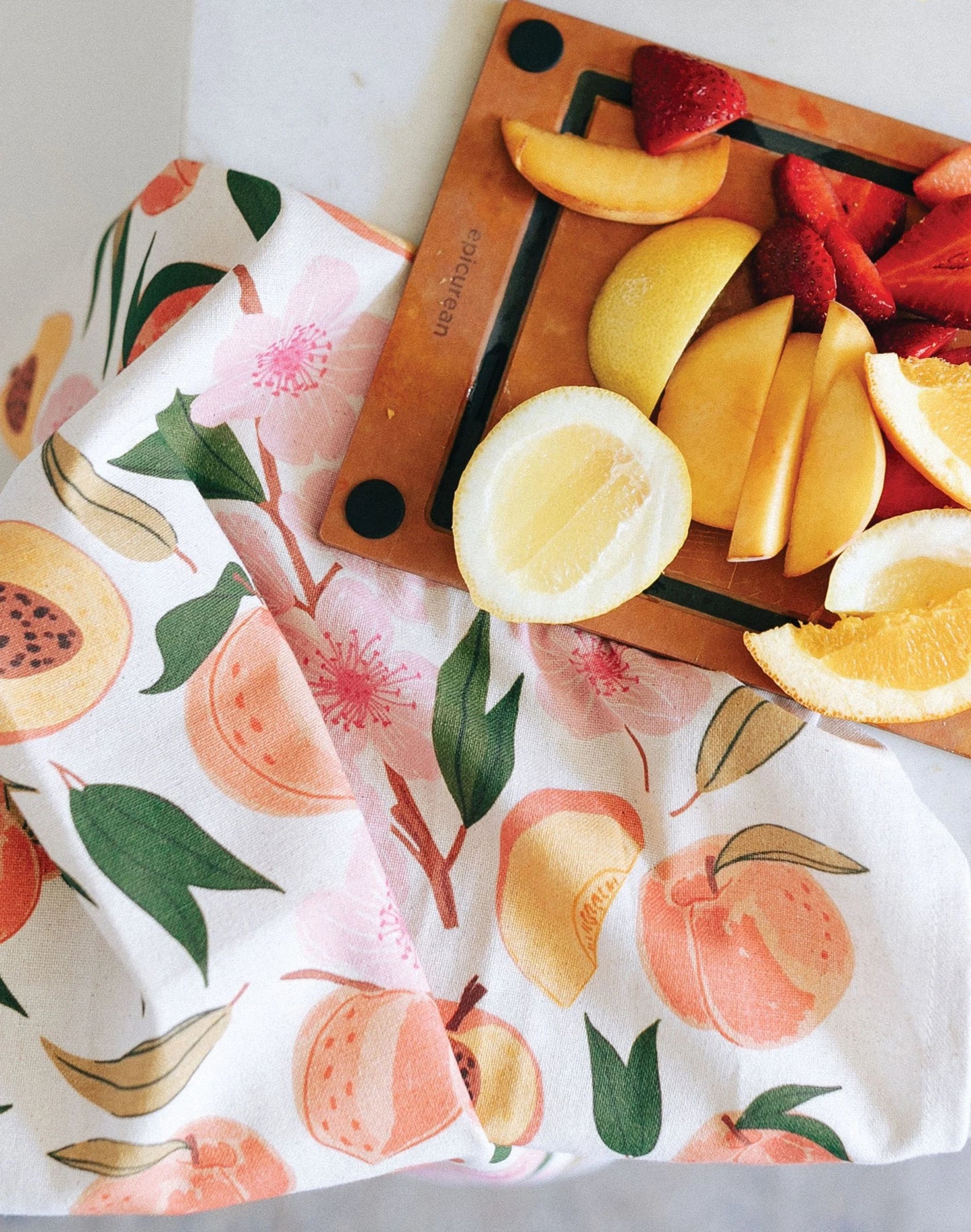 Peach Blossom Tea Towel