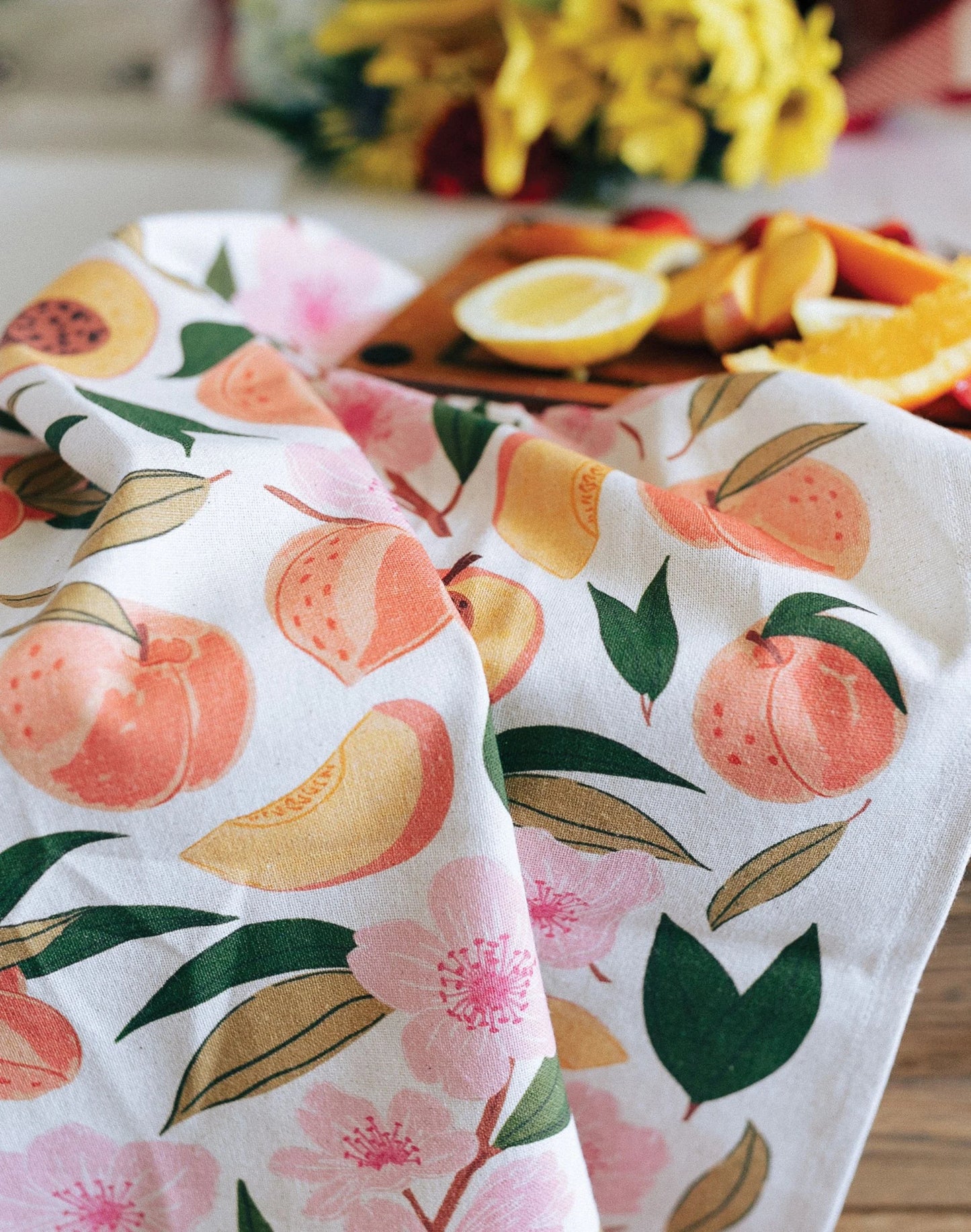 Peach Blossom Tea Towel