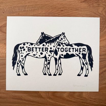 Better Together Horses - Signed 10x8in Silkscreen Print