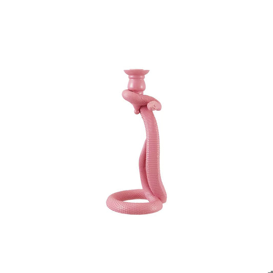 Resin Snake Shaped Taper Holder, Pink