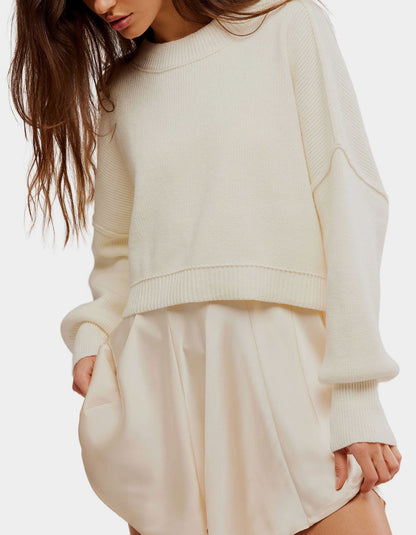 Easy Street Crop Pullover - Moonglow