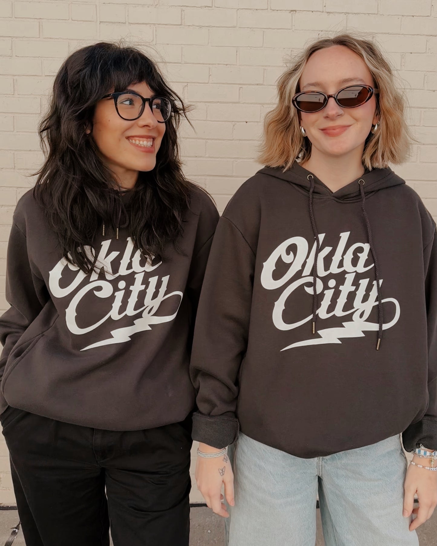 Okla City Bolt Hoodie - Charcoal Black