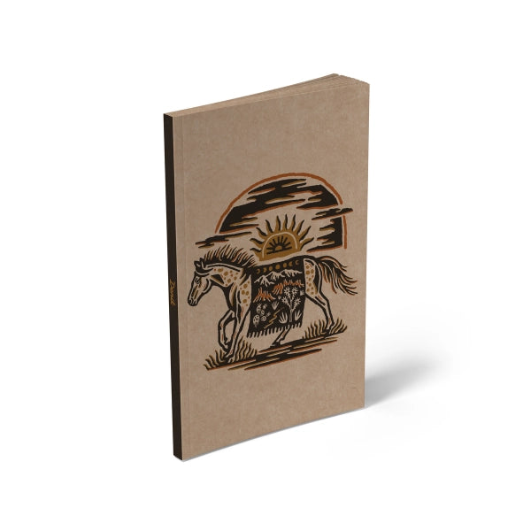 Western Horse Kraft Layflat Notebook Journal