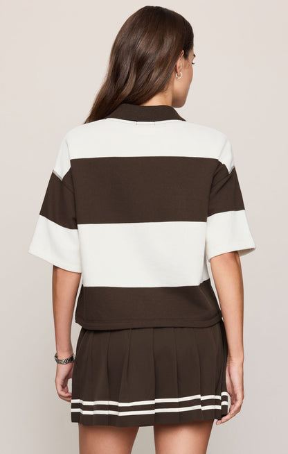 Mariner Polo Top - Dark Chocolate