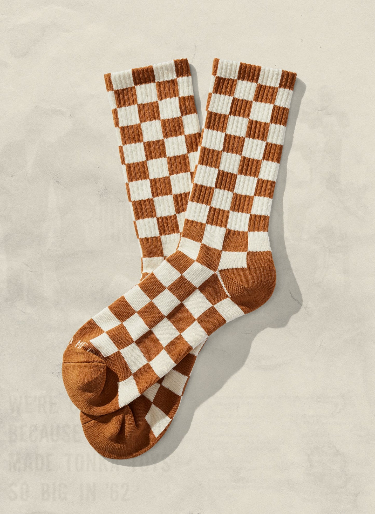 Checkerboard Socks - Rust