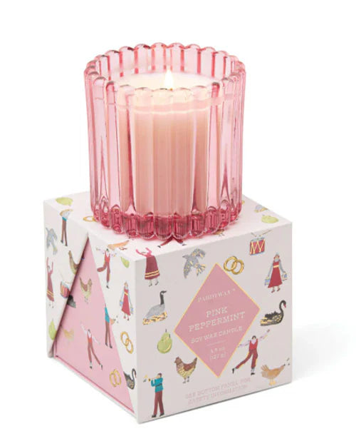 4.5 oz Holiday Merry Box Candle - Pink Peppermint