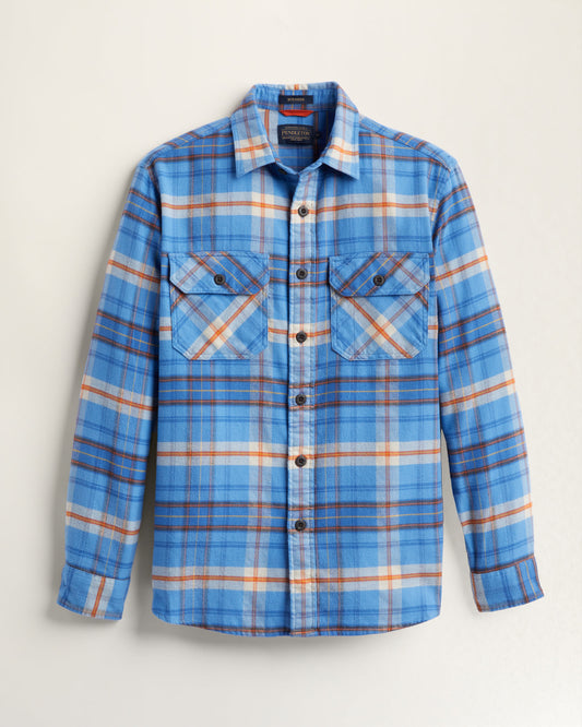 Plaid Burnside Flannel Shirt - Seaside Blue