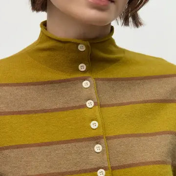 The Claude Cardigan - Chartreuse/Taupe/Brown
