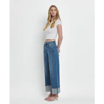 Super High Rise Cuffed Wide Jeans - Joysome