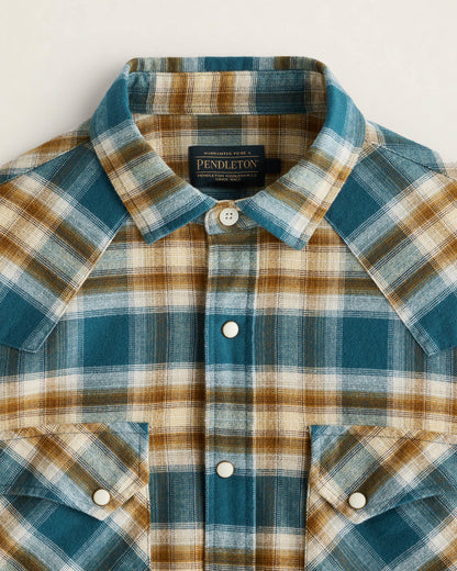 Wyatt Shirt - Blue/Bronze Plaid