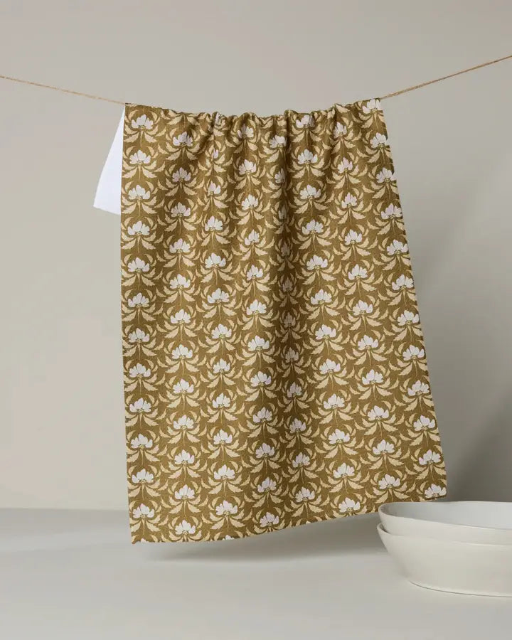 Gilded Bloom Tea Towel