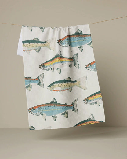 Hooked On Fishing Tea Towel