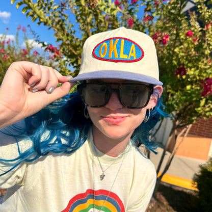 OKLA Two Tone Hat - Red/Yellow/Blue