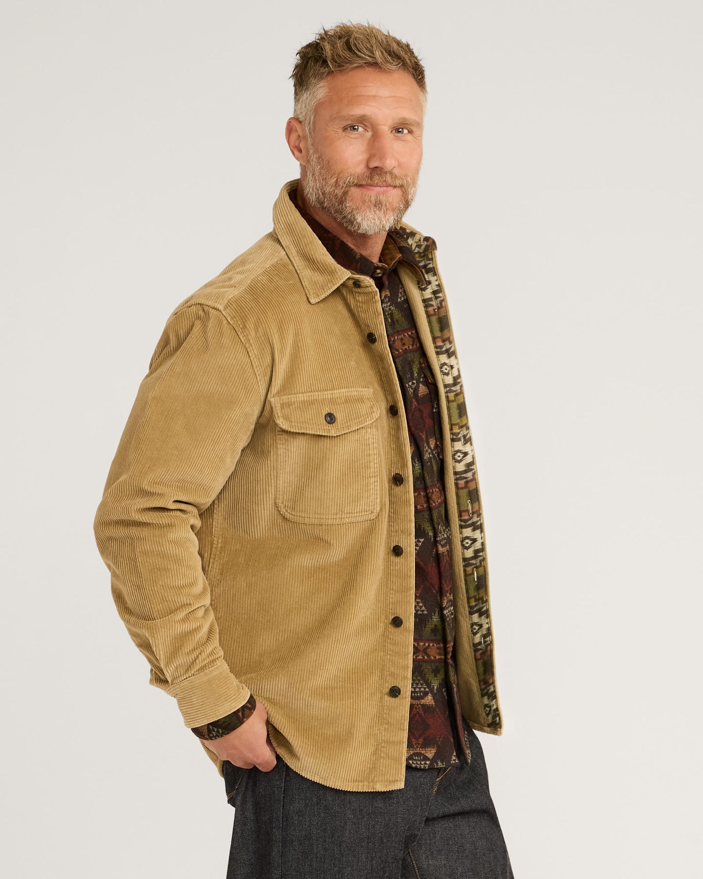 Belmont Corduroy Overshirt - Khaki