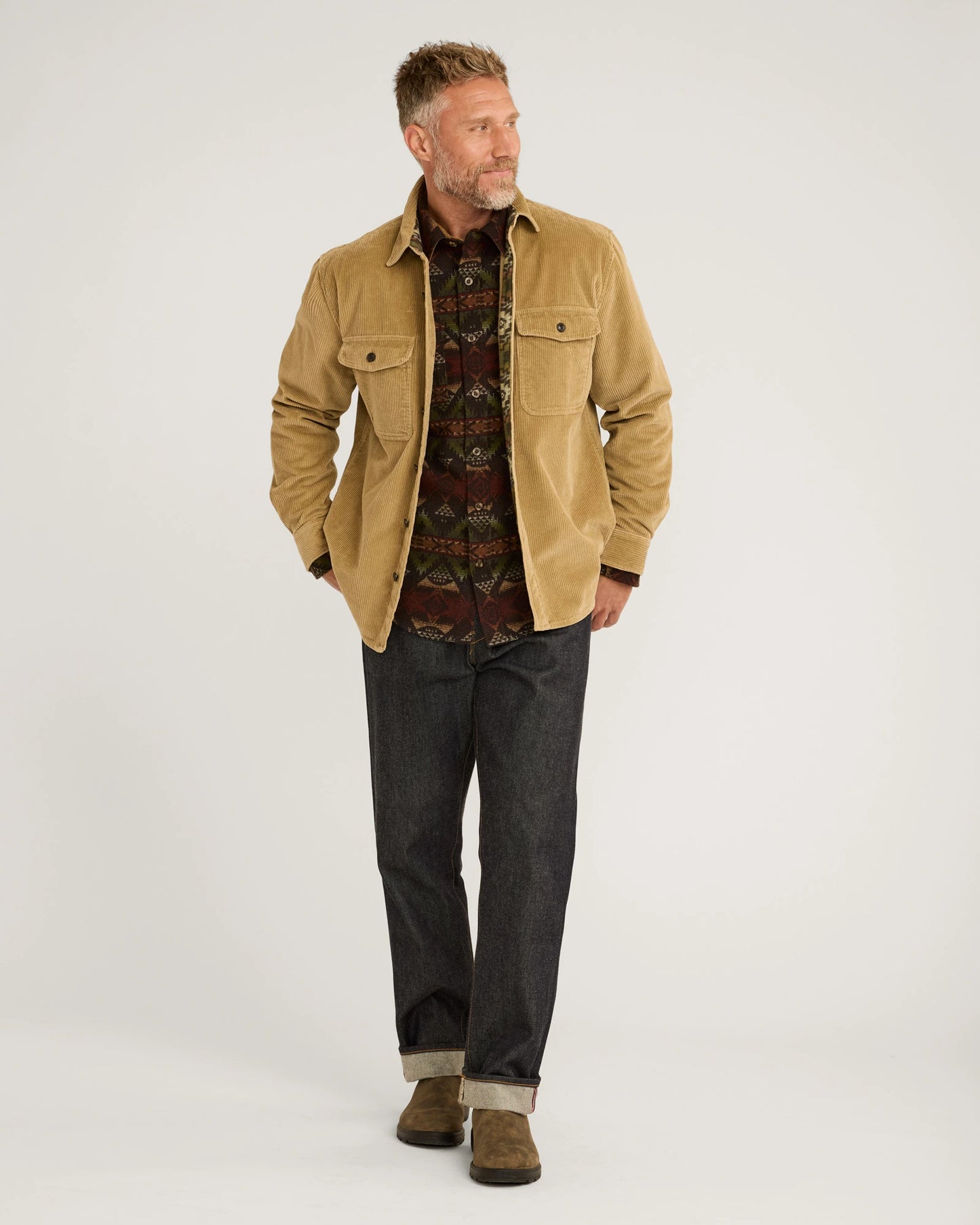 Belmont Corduroy Overshirt - Khaki