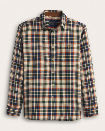 Fremont Flannel Shirt - Tan Multi Plaid