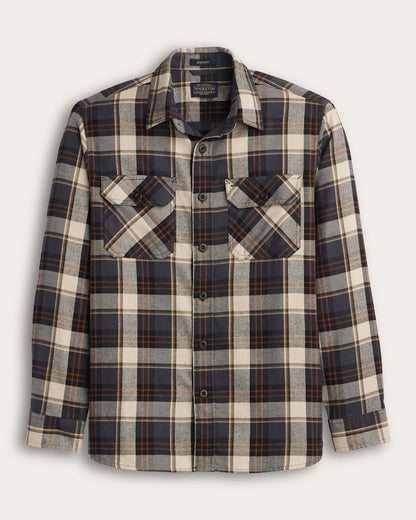 Burnside Flannel Shirt - Natural/Charcoal Plaid
