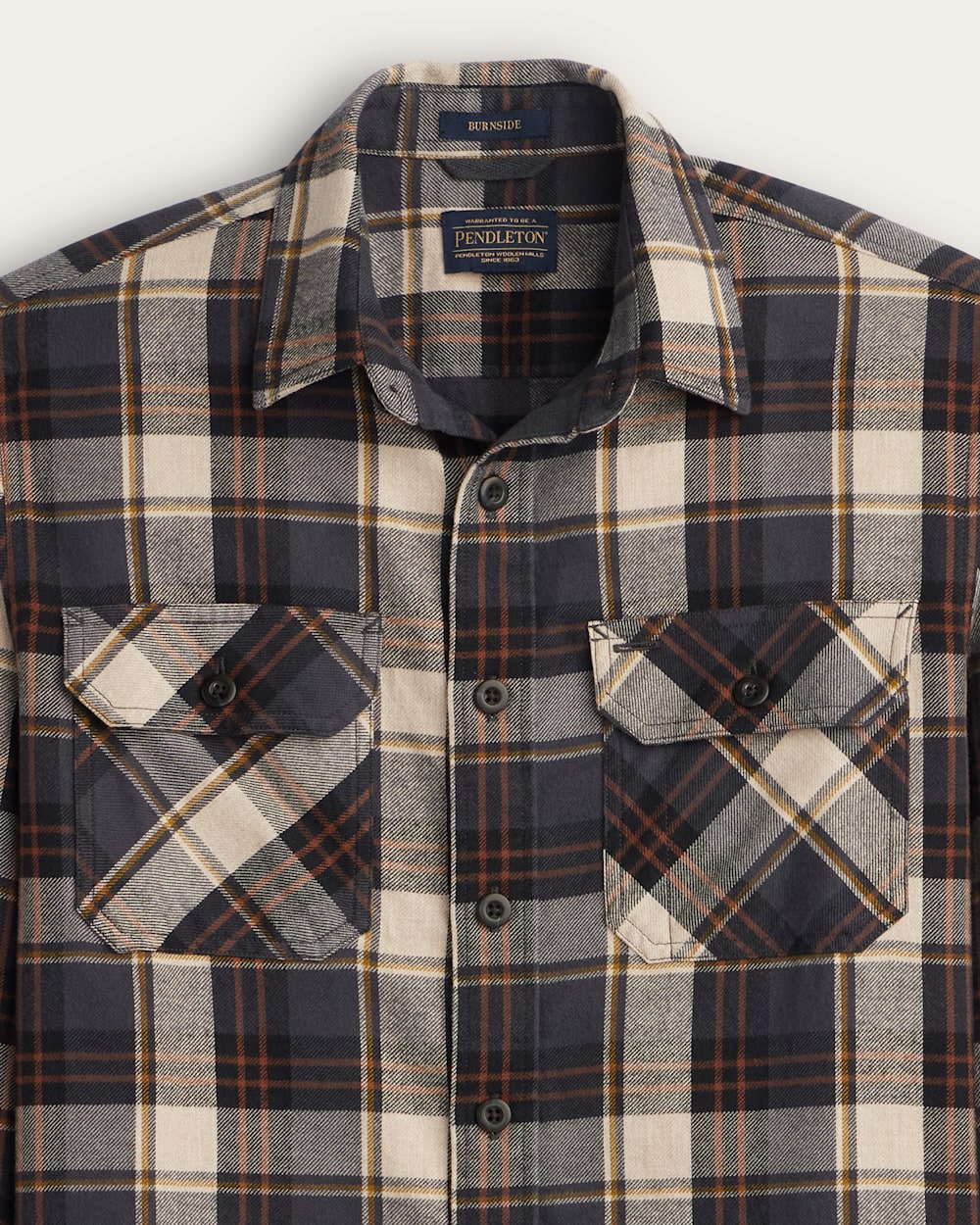 Burnside Flannel Shirt - Natural/Charcoal Plaid