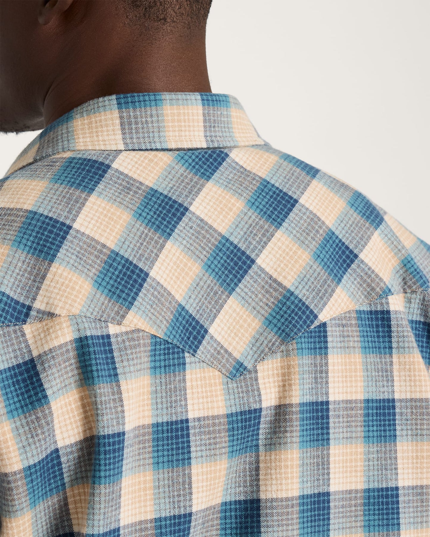 Wyatt Shirt - Tan/Blue Plaid