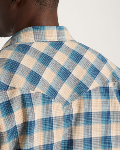 Wyatt Shirt - Tan/Blue Plaid