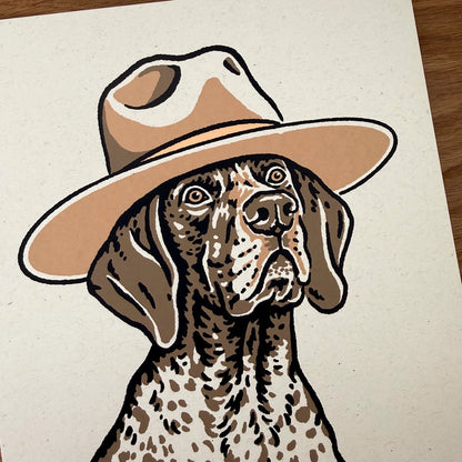 German Shorthaired Pointer Cowdog - Silkscreen Print