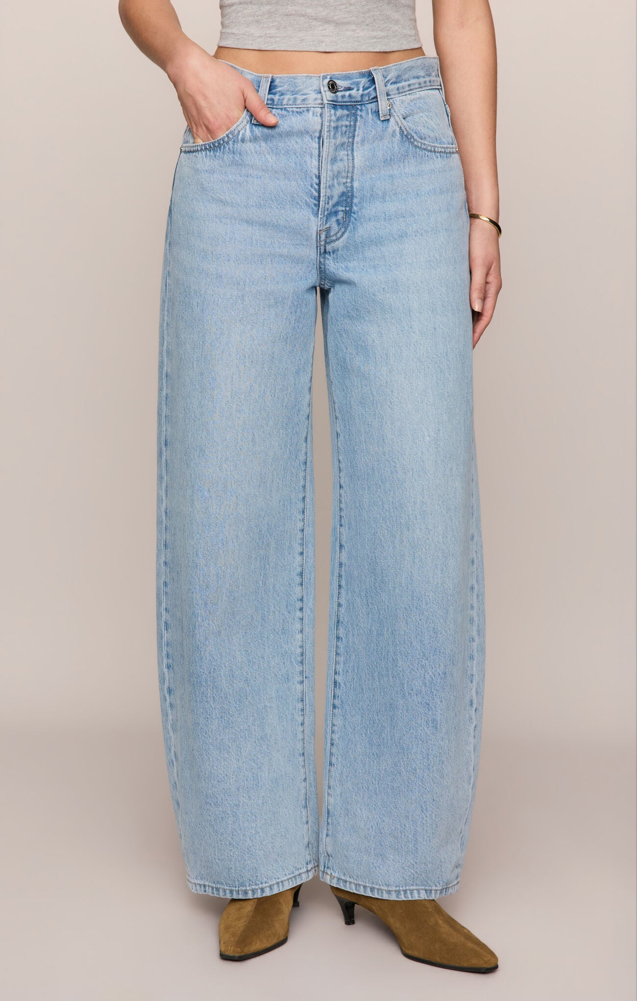 The Show Off High Rise Bowed Jean - Indigo Bloom
