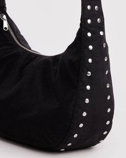 Medium Nylon Crescent Bag - Studs
