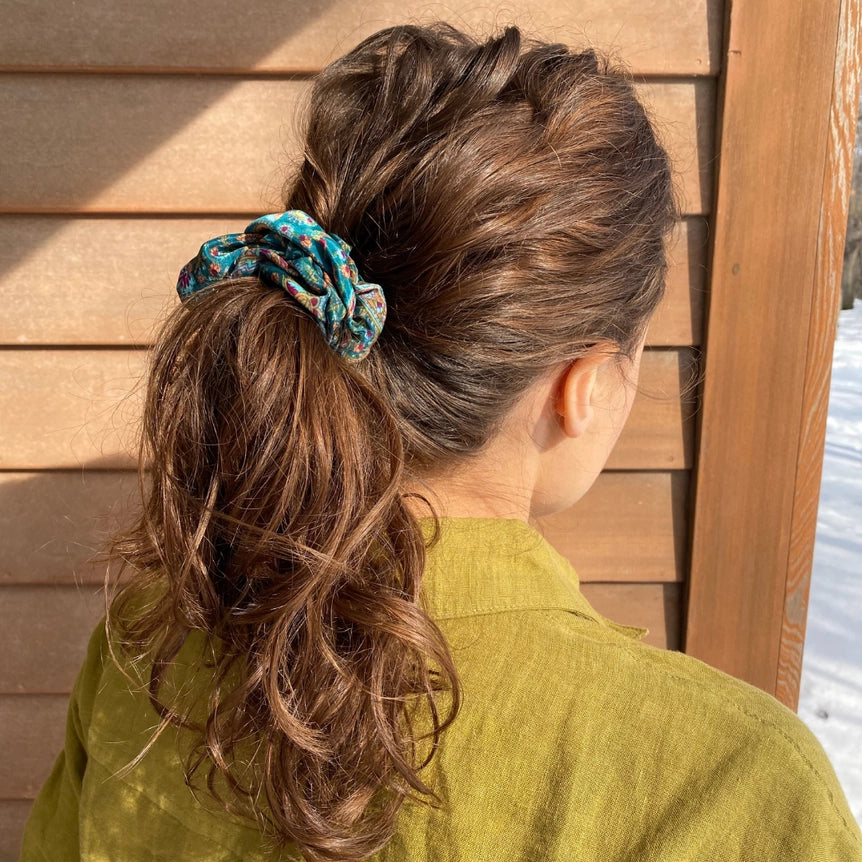 Vintage Silk Scrunchie | Made from Upcycled Silk Scraps