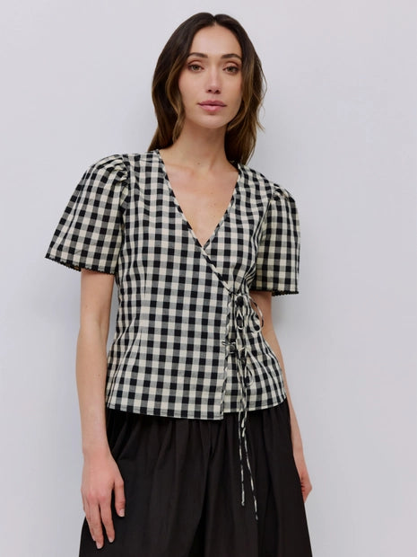 Bridget Top - Black Gingham