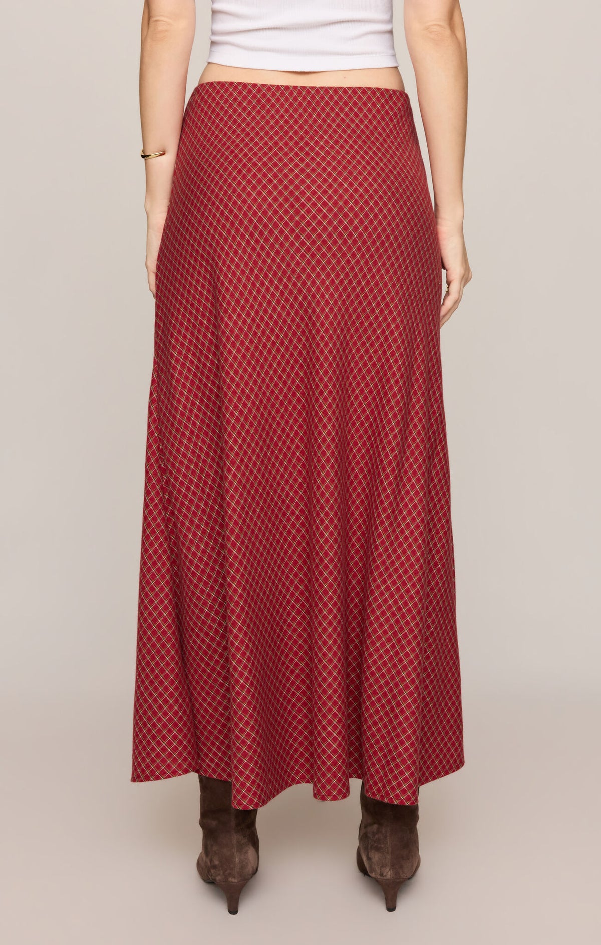 Crestview Plaid Skirt - Red Dahlia