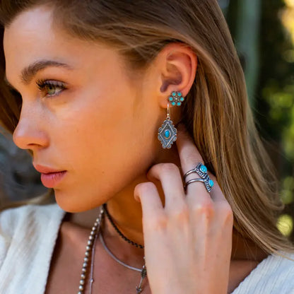 Iris Turquoise Stud Earrings
