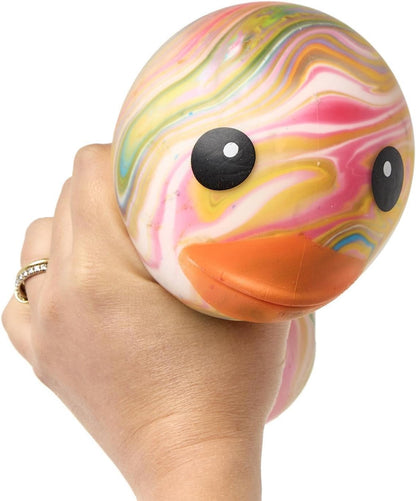 Jumbo Squishy Rainbow Marbled Duckie