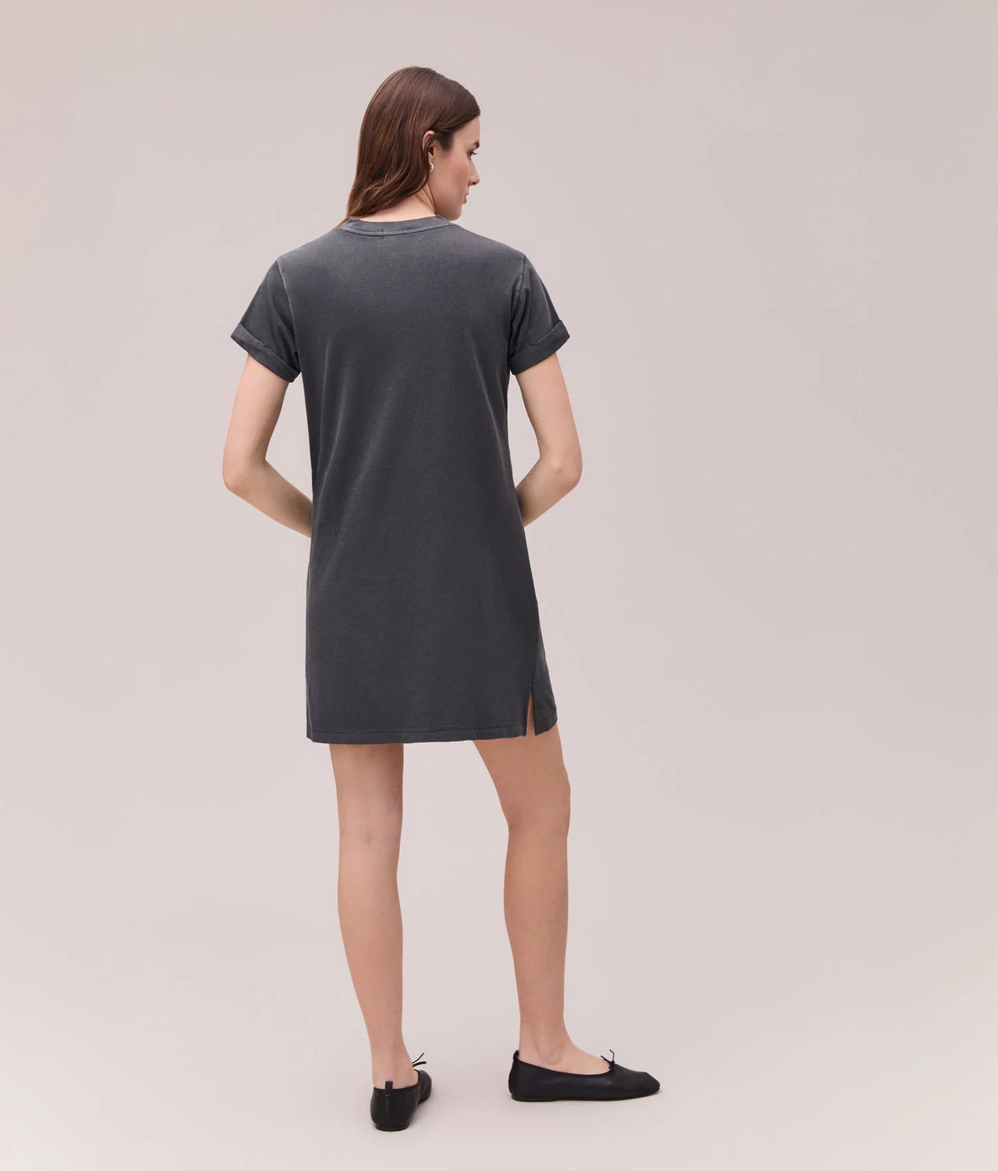 The Relaxed Mini Tee Dress - Stretch Limo