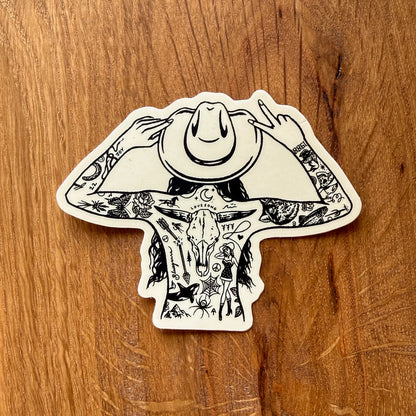 Tattooed Cowgirl #4 Vinyl Sticker 3"