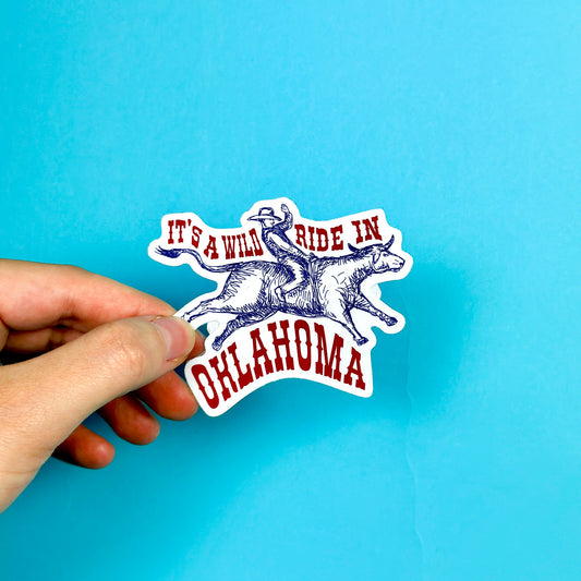 Wild Ride in Oklahoma Sticker - Cowboy