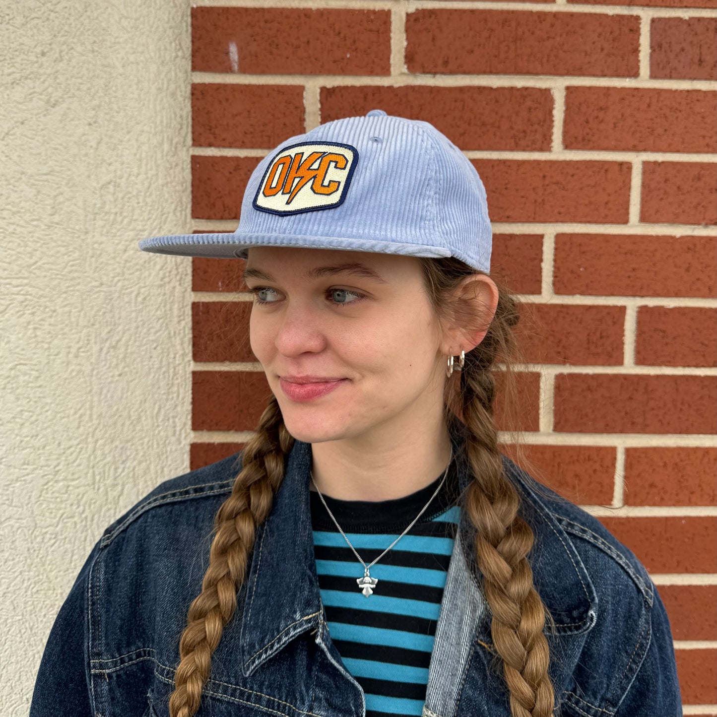 OKC Bolt K Light Blue Corduroy Hat