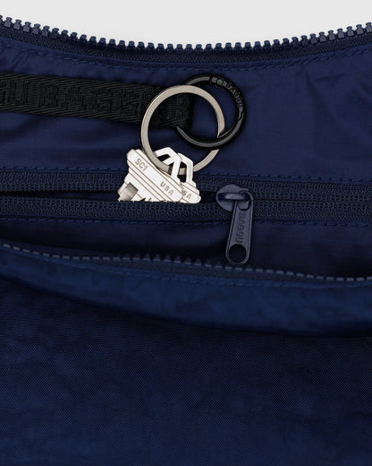 Medium Nylon Crescent Bag - Navy