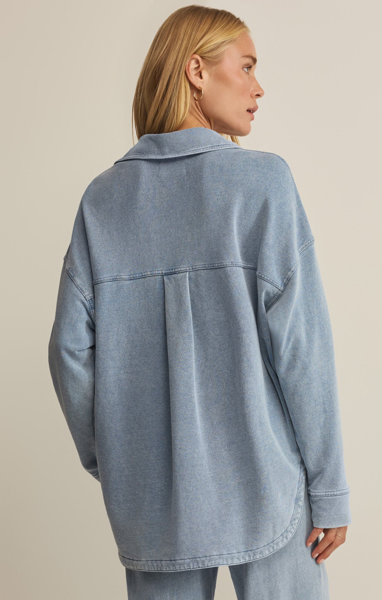 All Day Knit Denim Jacket - Ocean Air Indigo